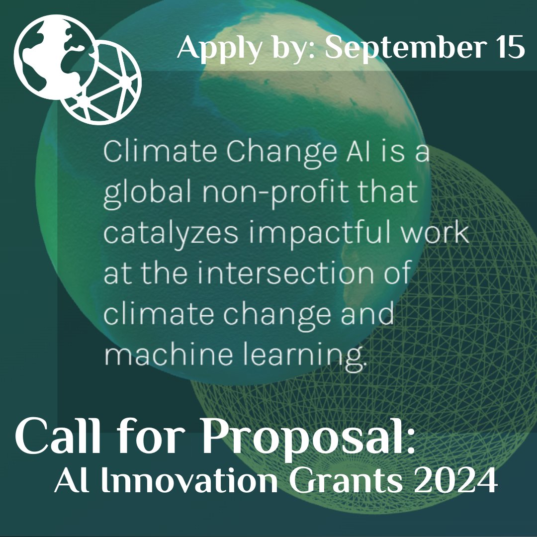opportunitiesfy's tweet photo. 🌍Are you interested in #ClimateChange and AI?

💫 #ClimateChangeAI is offering grants of up to USD 150K for projects at the intersection of AI and climate change.

🌱Join us in catalyzing impactful work .

💻Apply by 15th September 👉 https://t.co/GGIdCLC8cF https://t.co/5TmZg889XT