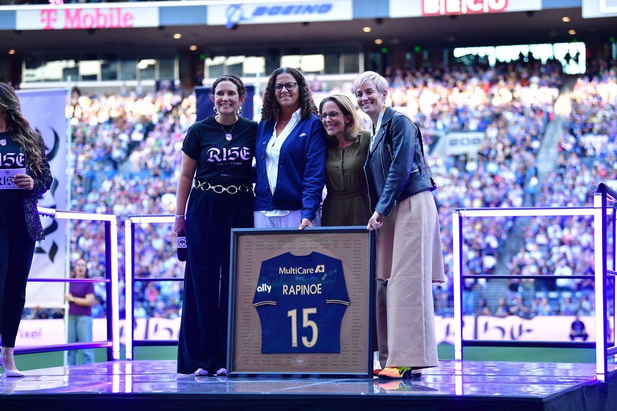 reignfc's tweet photo. Tonight, we honored a legend. Thank you for everything, Pinoe! 🫡

#RiseforRapinoe https://t.co/rMZFtqxEVA