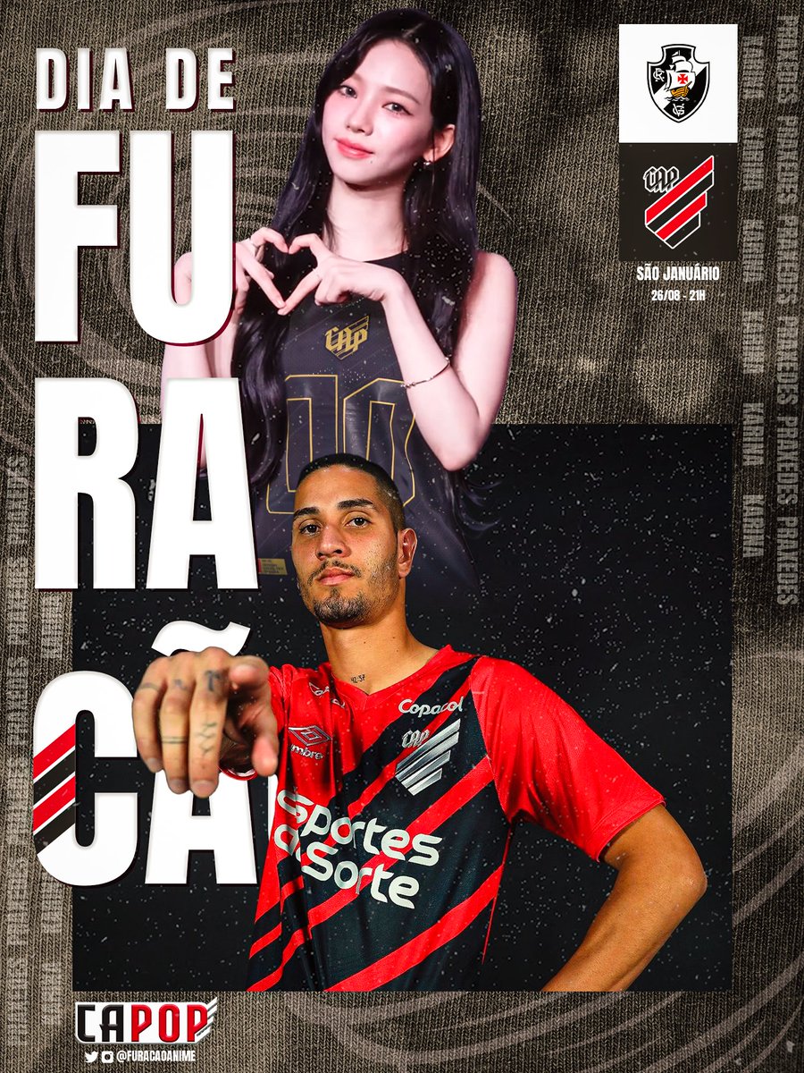 NA PORRA DE UMA SEGUNDA FEIRA SIM SEGUNDA FEIRA É DIA DE FURACÃO!
A KARINA E O PRAXEDES Q NEM ESTREOU E TÁ AI PQ A PORRA DA DIRETORIA É UMA MERDA E N CONTRATA NINGUÉM ACABOU A PORRA DO ELENCO E N TEM MAIS QUEM COLOCAR NAS ARTES VÃO COM TUDO PRA CIMA DO VASCU
🎨: <a href="/furacaoanime/">Furacão Anime da silva</a>