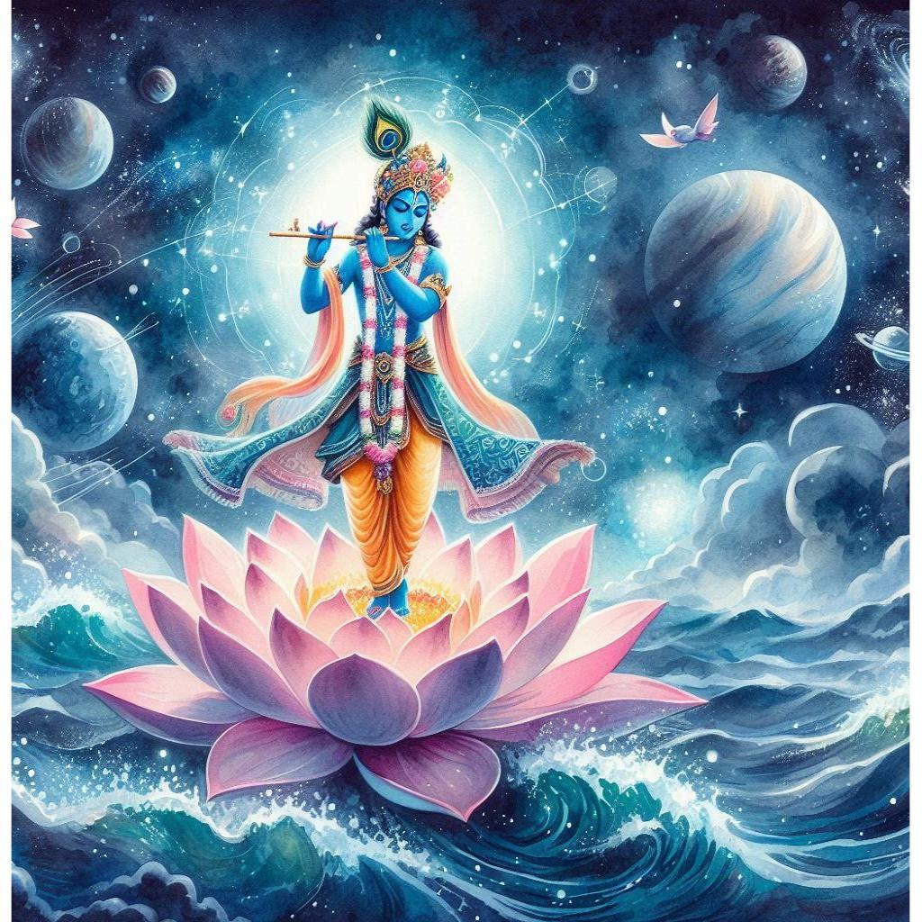 _sankaushik's tweet image. Same prompt, two years later. Still some inaccuracies in facial features, but not a bad progress at all. I can only imagine what future might possibly look like in Gen AI. #dalle3art #Janmashtami2024