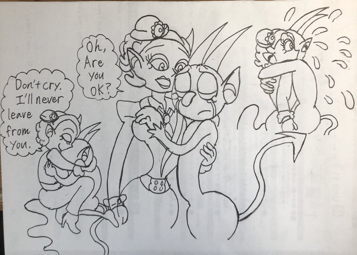 Pilma1586041's tweet image. @pearrosite  #cuphead #renewthecupheadshow #cupheadthedevil #cupheadoc #MsLuci
Luci is careless to Dice's death, but saw Devil's crying face that sad to Dice's death, she understood finally the situations. Poor crybaby cat needs to Luci's cheerful now😭😢