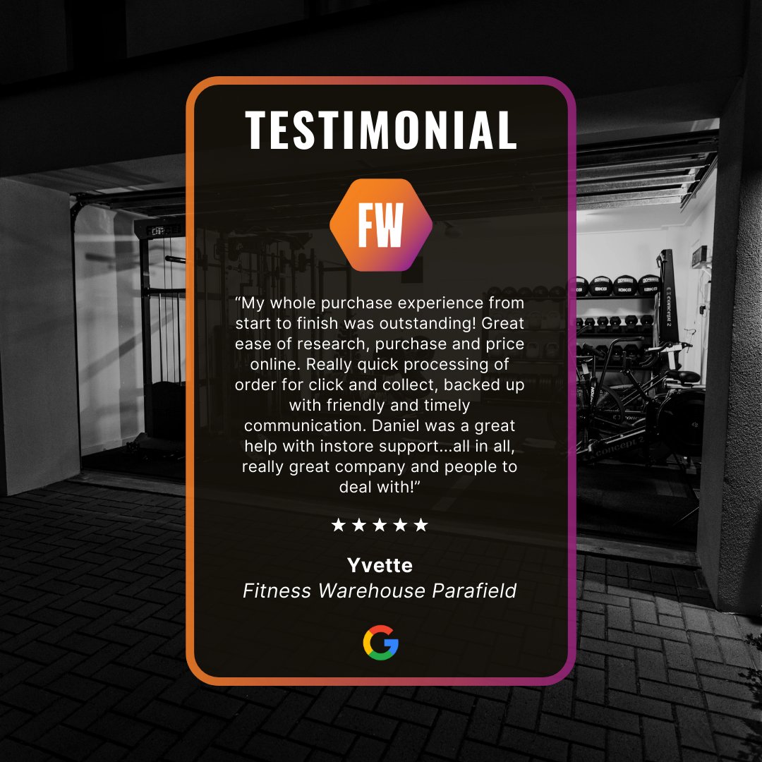 FitWarehouse's tweet photo. A huge thanks to Yvette for the fantastic testimonial!

After visiting our Parafield store, Yvette made a well-informed choice on the equipment she needed to kickstart her fitness journey. https://t.co/3RJGMt1RMe