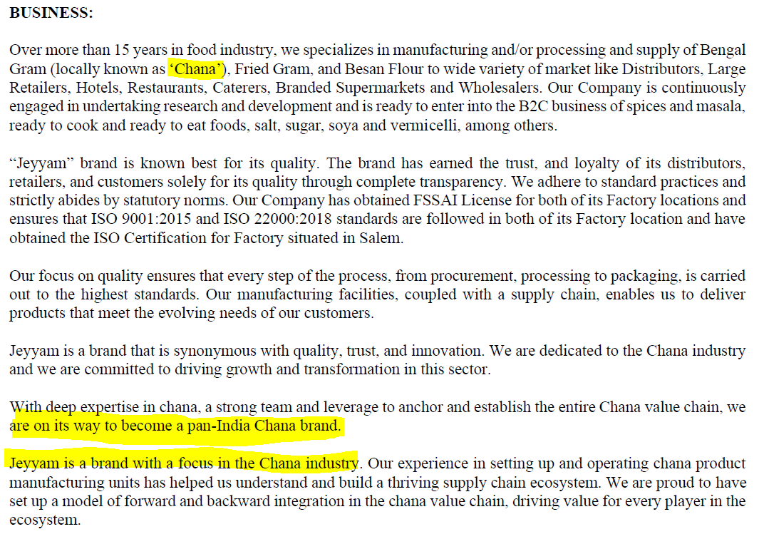 manishlalwani9's tweet image. Move over #Kaju, #Chana coming in soon :P

~82 Cr IPO of #Jeyyam global foods opening soon.

Company had made 9.5 Cr in first 8 months of FY24. Seems expensive at first glance but will have to wait for full year numbers.

LM - Corpwis (Previous issue - Aluwind)