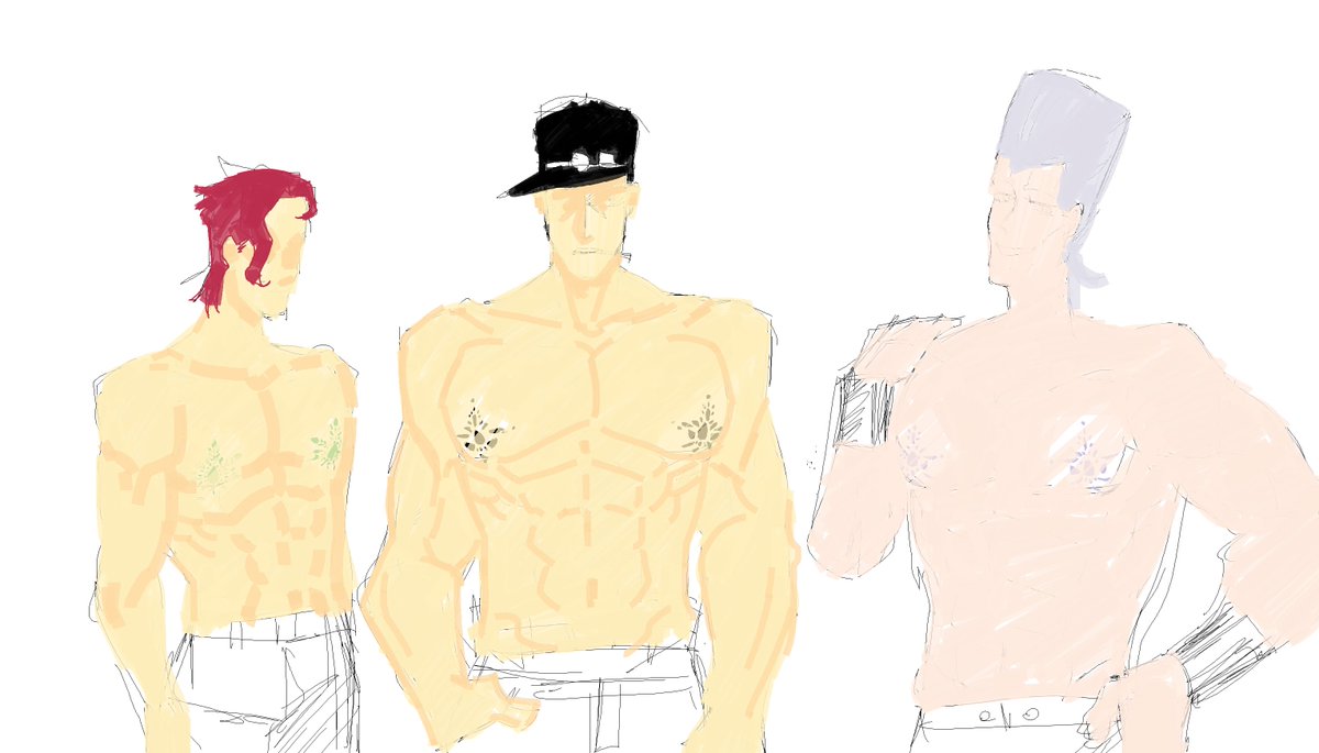 Eva_Jh0ns0n's tweet photo. I will never finish this 
With Paint🎨 
#JoJosBizzareAdventure #jjbafanart #Polnareff #jotarokujo #josuke8 #kakyoin #jojolion #stardustcrusaders #muhammadavdol https://t.co/CnUZVXswkV