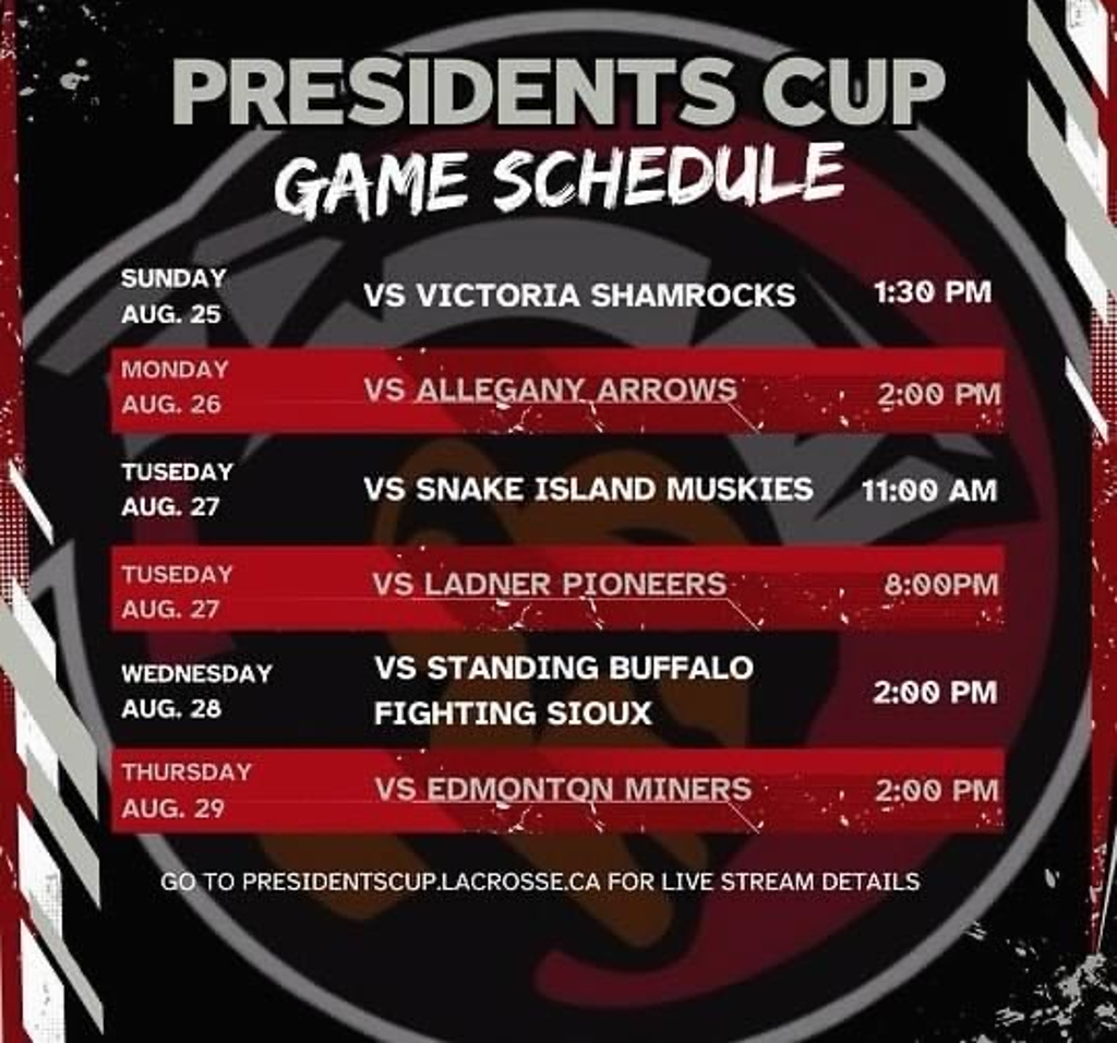 Ontario Series Lacrosse (@ontserieslax) on Twitter photo Six Nations Rivermen are 1-0-0 at <a href="/PresCupLax/">Presidents Cup Lax</a> after defeating Victoria Shamrocks 13-7 in their opening game!
presidentscup.lacrosse.ca/team/9822/0/27… #PresCup2024 Six Nations Rivermen are 1-0-0 at <a href="/PresCupLax/">Presidents Cup Lax</a> after defeating Victoria Shamrocks 13-7 in their opening game!
presidentscup.lacrosse.ca/team/9822/0/27… #PresCup2024
