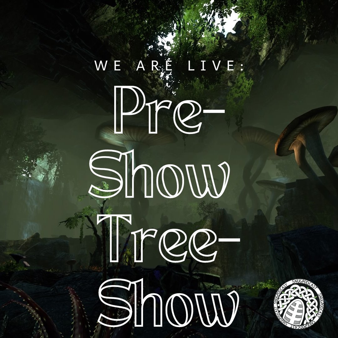 SnugPodCast's tweet photo. Pre-show Tree-show is live! Come join us for bad Dad Jokes and some fun while talking @TESOnline #ESOFam #ElderScrollsOnline #GoldRoad #Loreseekers https://t.co/z0kXVcqT8R