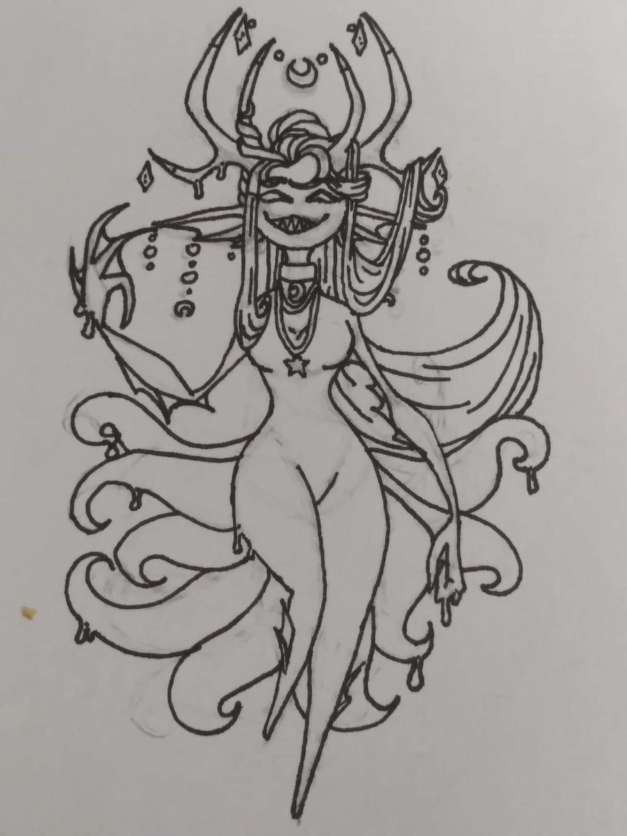 PandaGirlfriend's tweet photo. Due to having just pushed a child out of my body, there is no new art this week. Instead have a call back to some old art.

@DemonCatLady 
I'm showing my sweet demon SeaSaltTaffy https://t.co/77MeQFHfAP