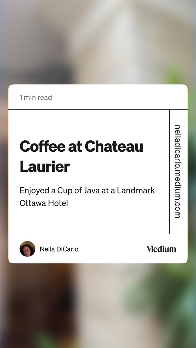 ExploreWithNell's tweet photo. “Coffee at Chateau Laurier” by Nella DiCarlo
https://t.co/1nJSoD91a7 https://t.co/vMMqxOvh3H