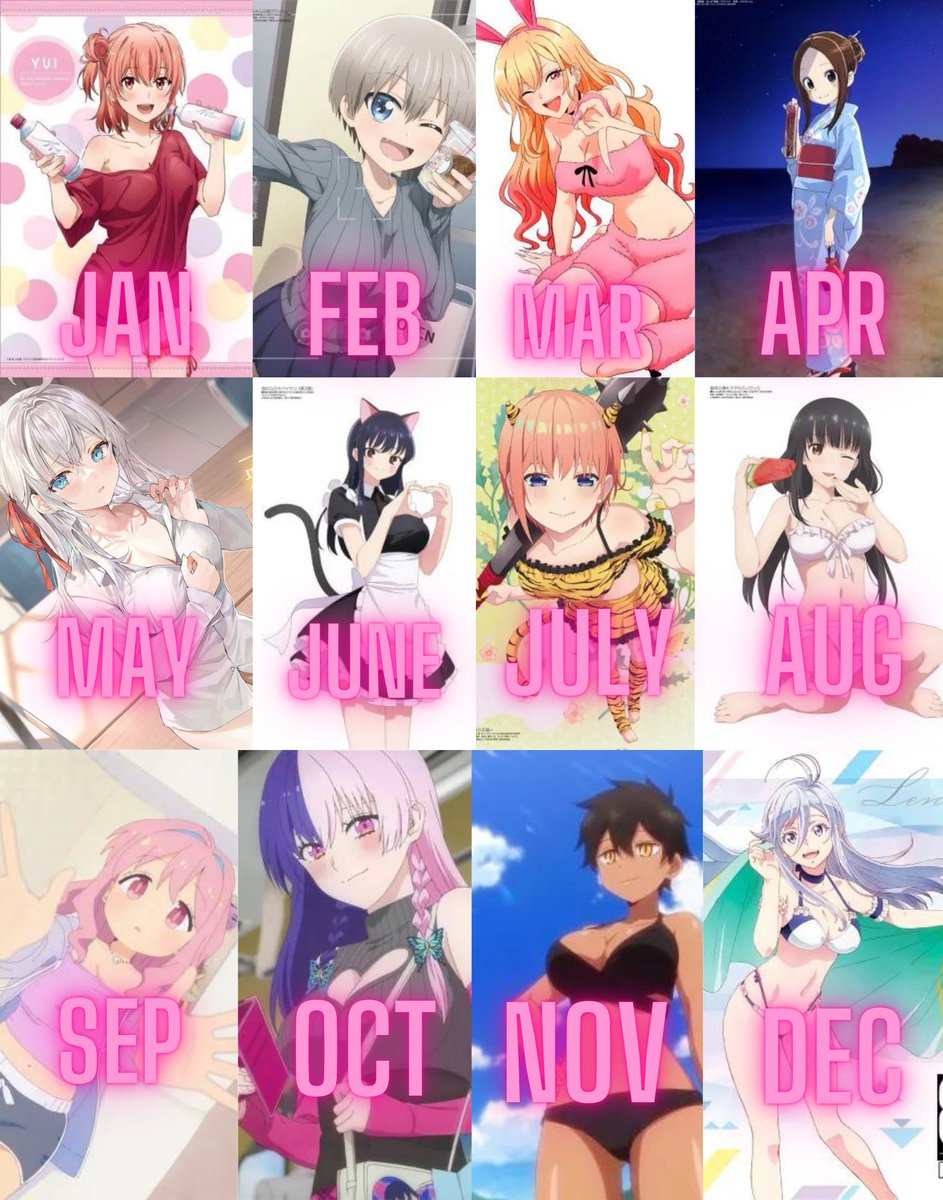Your Birth Month is your New Girlfriend!   Who did you get? Are you Satisfied ? 👀
#anime