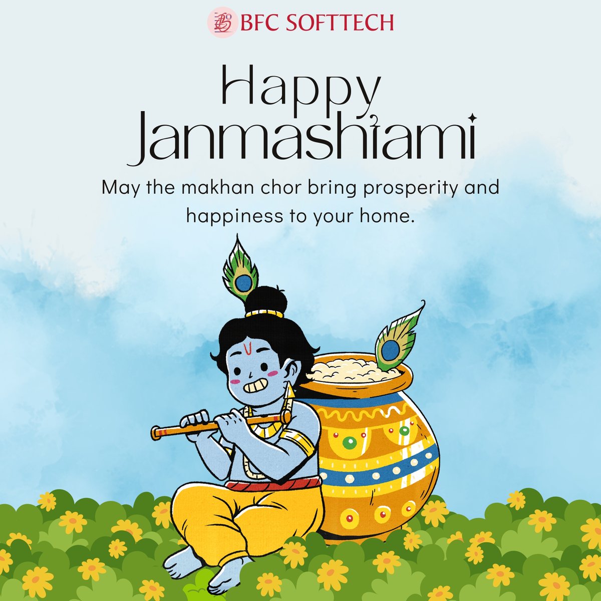 BfcSofttech's tweet photo. May the playful Makhan Chor fill your home with prosperity, joy, and endless blessings.
Wishing you a very Happy Janmashtami!
#janmashtami #digitalmarketing #bfcsofttech https://t.co/Me4hQEieN5