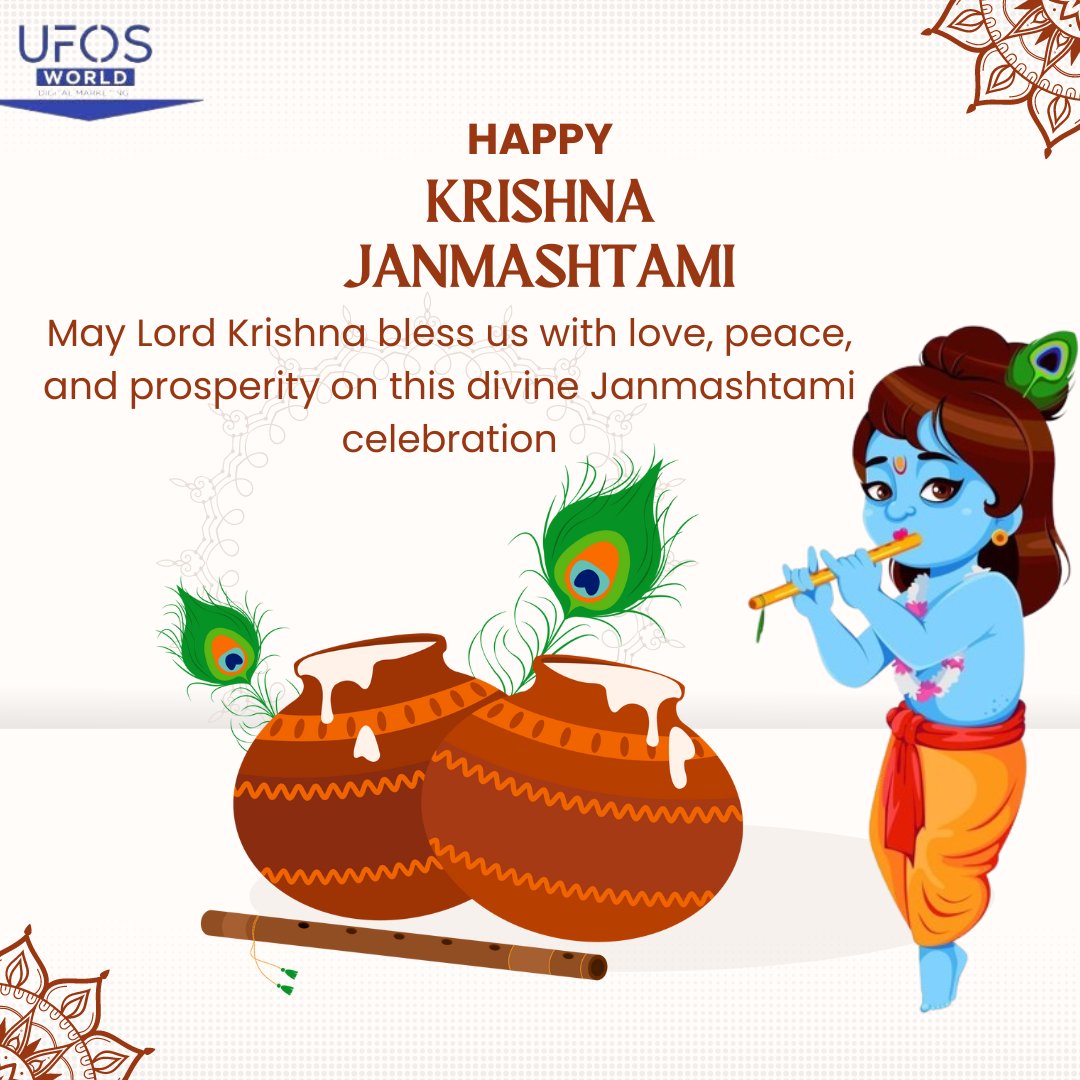 ufos_world's tweet photo. On this auspicious occasion of Krishna Janmashtami, UFOS World PVT LTD wishes you all a life filled with love, joy, and blessings of Lord Krishna. May His divine grace illuminate your path and inspire you to achieve greatness. 🙏✨ #krishnajanmashtami #KrishnaLove #KrishnaBhakti https://t.co/aG0NlNcsu1