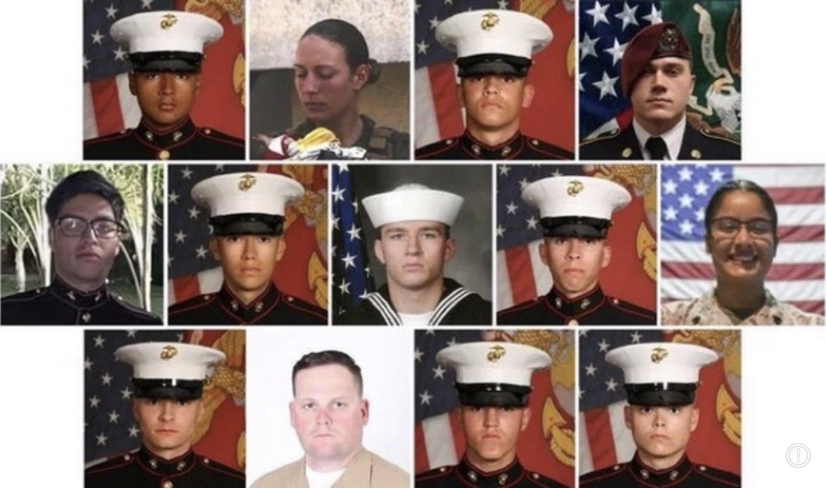 Three years ago today — Aug. 26, 2021 — 13 U.S. troops were killed by an ISIS-K bomber at Kabul airport. They were put in an impossible situation by the Biden-Harris Admin, but did their duty &amp; died heroes. Neither Biden nor Kamala have ever said their names out loud &amp; in public.