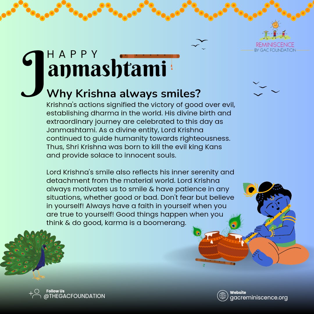 gacreminiscence's tweet photo. Happy Krishna Janmashtmi to all. Something's very interesting cookin' festive vibes for tomo along with our @thegacfoundation tiny tots!!
Comment down your favourite thing about Krishna. 💙💛
The ingenious creativity of young artists!
#janmashtamispecial #krishna #artsforacause https://t.co/TYvdzRf5y1