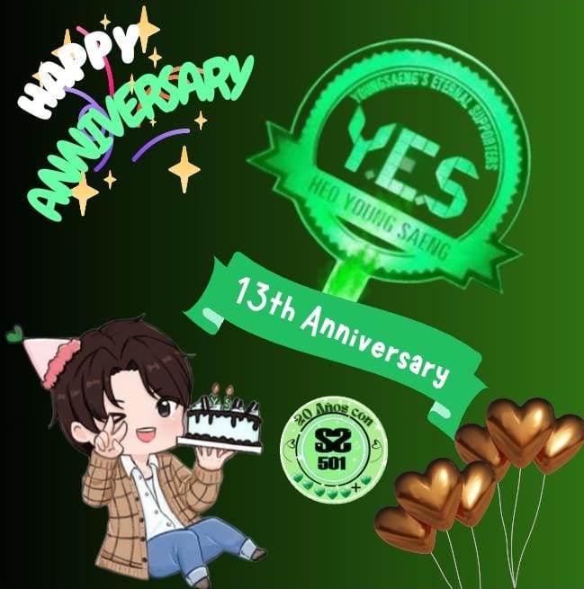 Felicitaciones al subfandom Y.E.S. por su 13vo Aniversario!!! 🎉💕💚

💚💚💚💚💚➕💚

#Happy_13_Anniversary_YES
#SS501
#CelebrationOT5_20yearsSS501