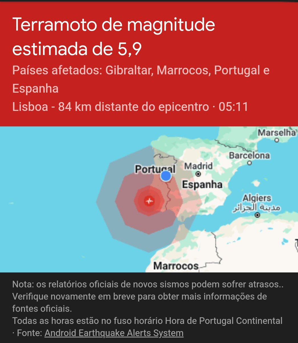 Sismo acabado de sentir em Lisboa. Em Barcelos, no prédio onde vivo, houve um ligeiro abanar.