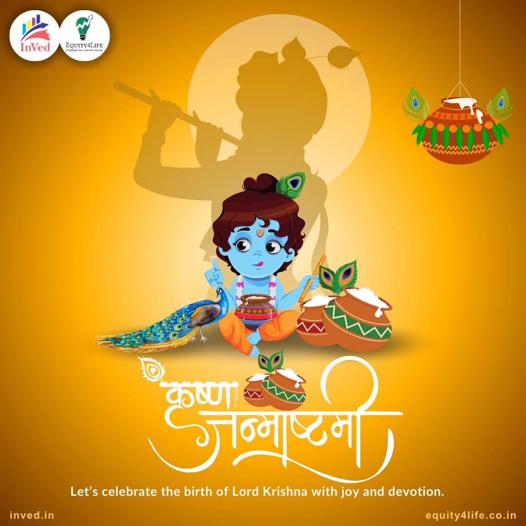 InVed_Research's tweet photo. 🎉 Let's celebrate the birth of Lord Krishna with joy and devotion! 🌟🙏
#Janmashtami #KrishnaJanmashtami #DivineCelebration #JoyAndDevotion #LordKrishna #Equity4Life #InVed https://t.co/pXBUR1q16M