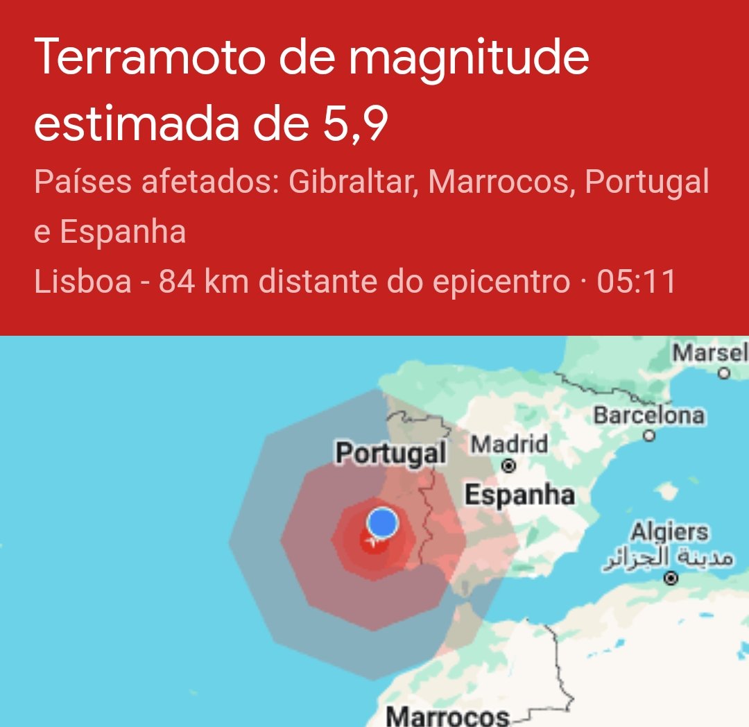 Terramoto sentido perto de Lisboa
