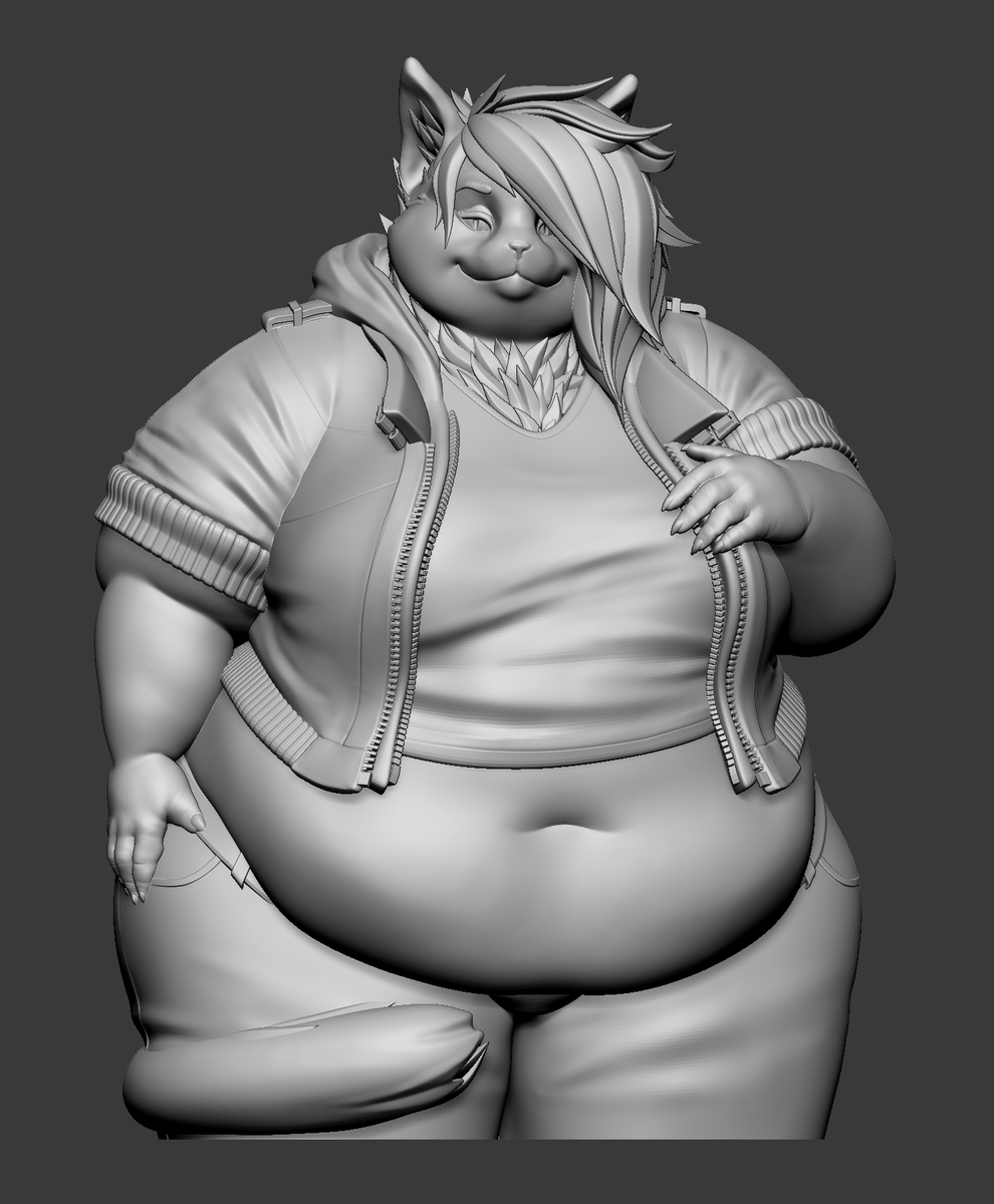 Did some more work and added clothes to our lovely fatty