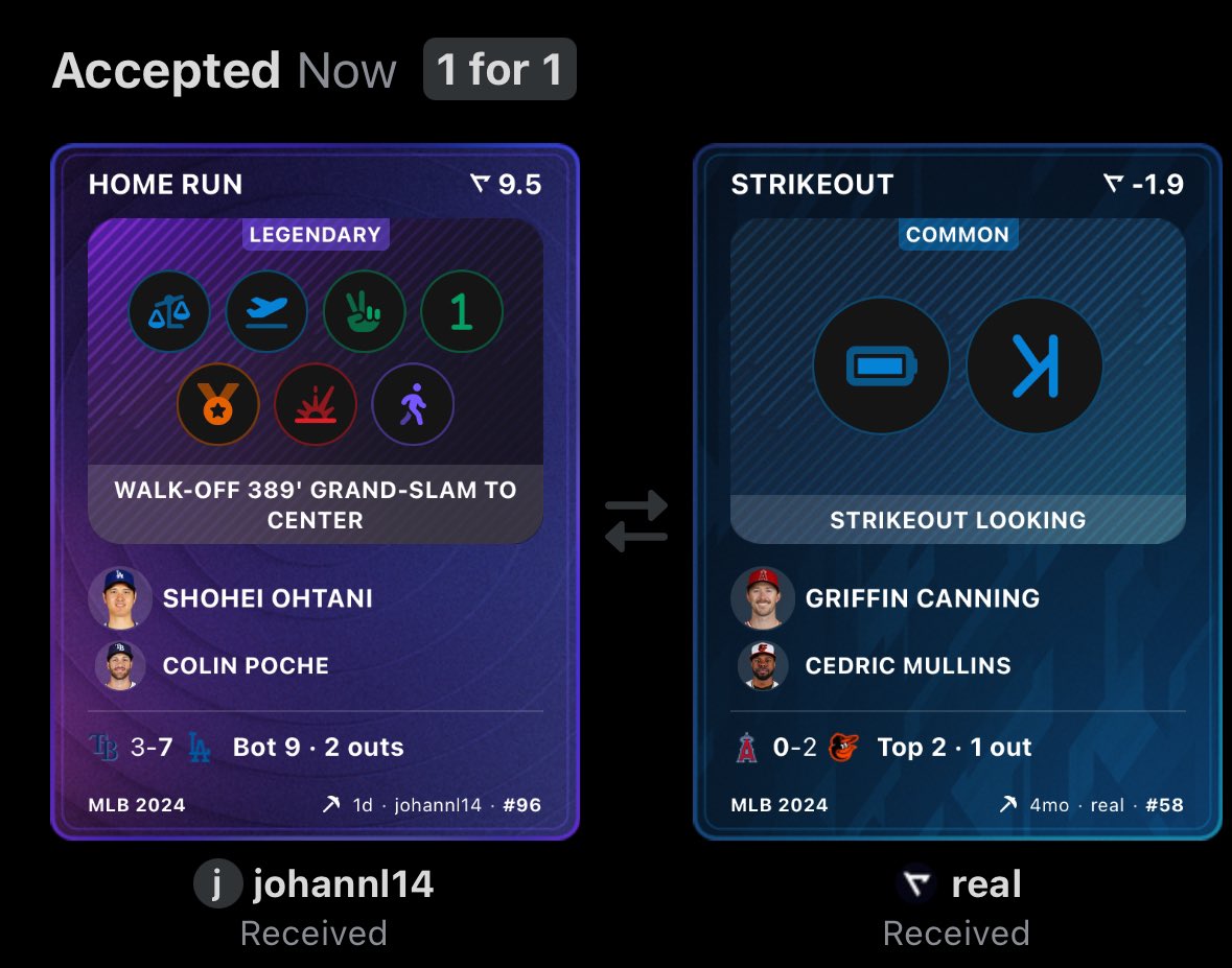 Congrats to Real member @/johannl14 on winning the Shohei Ohtani walk-off giveaway!