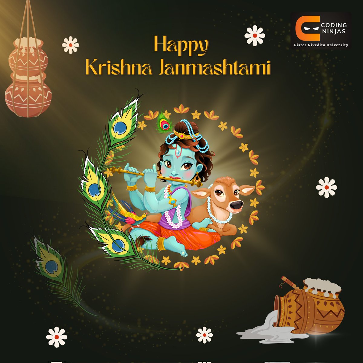 cn_snu's tweet photo. Namaste Ninjas,
Coding ninjas SNU wishing you a joyous and blessed Janmashtami 💙♥️
May the blessings of lord Krishna fill your life with joy , peace , and prosperity. Celebrate Janmashtami with love and devotion, appreciate the bliss and grace of this sacred day ☺️
#cnsnu https://t.co/GmRvfRsuTE