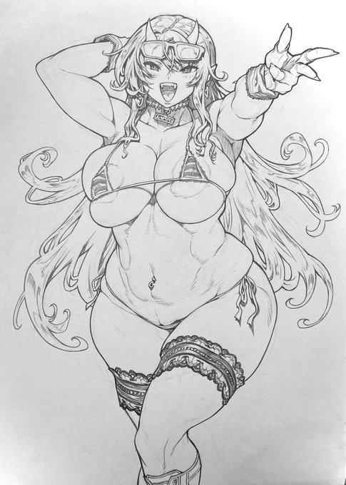 ピースしてる方の腕の太さ、太もものレース部分の立体感などを微調整。 