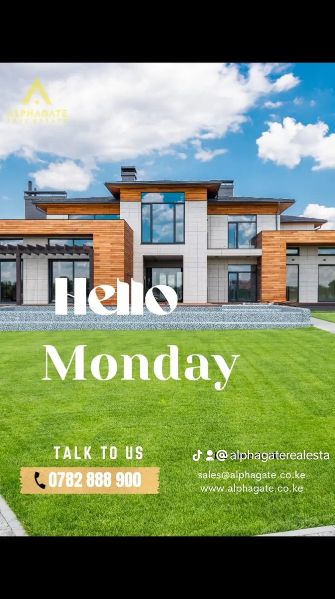 AlphagateReal's tweet photo. ✨️ Hello Monday 

✨️ Explore new investment opportunities and make informed decisions with Alphagate Real Estate Ltd. 
✨️Remember, success in real estate starts with knowledge and action. 

☎️ 0782 888 900 / 0750 888 111 

📧 sales@alphagate.co.ke 

https://t.co/K1xxYx28rx https://t.co/xU3rZLWY3H