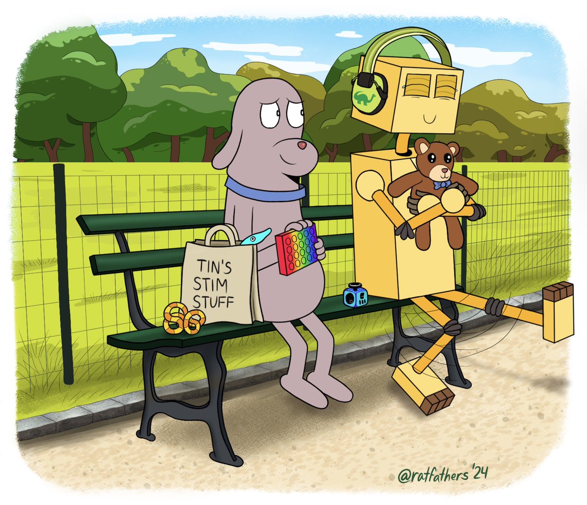New York City can be a noisy, crowded, active place that overwhelms even the best of us. That’s why it’s good to have a loving partner who’s always prepared in case of a sensory meltdown.

#RobotDreams #MiAmigoRobot