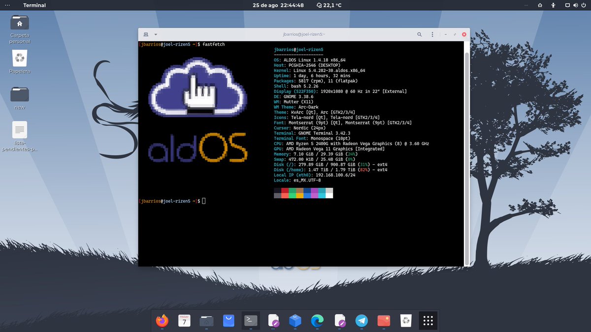 darkshram's tweet photo. Sigo trabajando en mejorar experiencia de #GNOME en #ALDOS. https://t.co/MkSIHCi2gK