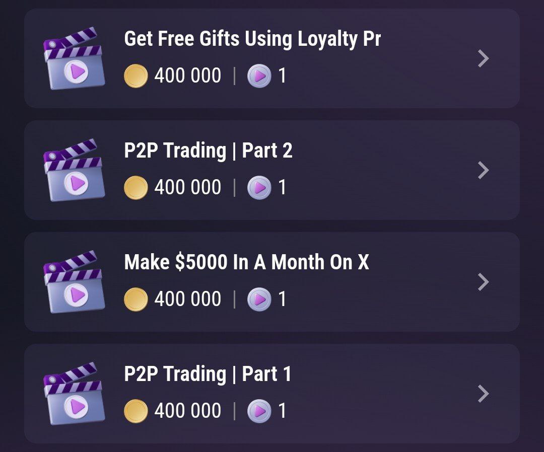 Cryptorahul_01's tweet photo. 💥 25 August TapSwap Cinema Code 🪙 

1️⃣ - P2P Trading | Part 1
🔗 No Code - Check Claim

2️⃣ - Make $5000 in a Month on X
🔗 Code - abstract

3️⃣ - P2P Trading |Part 2
🔗 No Code - Check Claim

4️⃣ - Get Free Gifts Using Loyalty Programs
🔗 Code - rebase https://t.co/bUT886jPLP