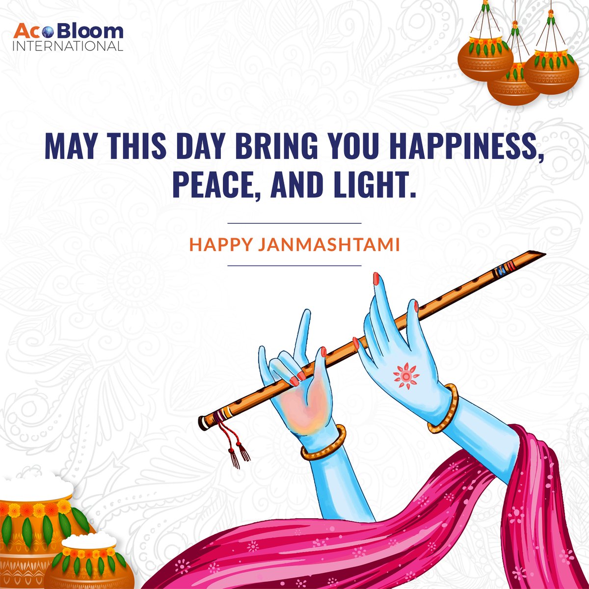 acobloom's tweet image. Happy #Janmashtami!

Let&apos;s celebrate the divine birth of Lord Krishna, the epitome of love, wisdom, &amp;amp; courage. May his blessings shower upon us all, filling our lives with joy &amp;amp; prosperity. 

#KrishnaJanmashtami2024 #AcoBloom