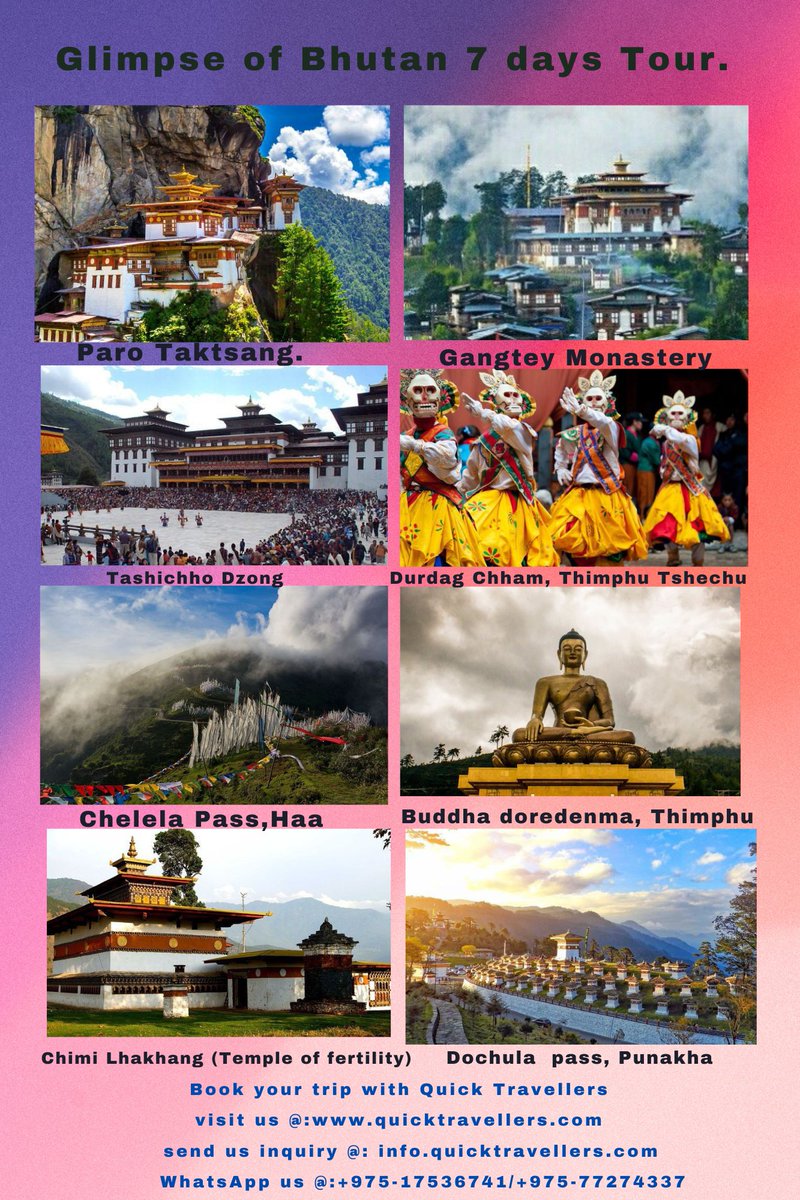 QuickJune2017's tweet image. Explore the best location in Bhutan. For customized Tour packages visit us at quicktravellers.com / send us your inquiry at info@quicktravellers.com/info.quicktravellers@gmail.com/ WhatsApp @ +975-17536741.