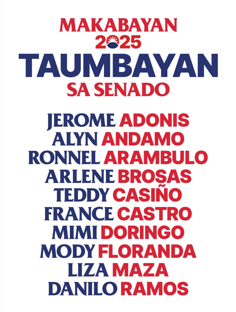 Nairto po ang kanilang mga pangalan. Tandaan po natin ngayon pa lang. Titindig sila kasama ang karaniwang mamamayan. Hindi na po ito laban ng kadiliman at kasamaan. May alternatibo na tayo.