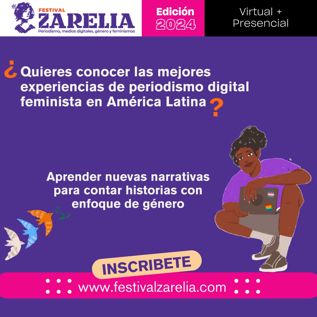 FestivalZarelia's tweet photo. A pocas horas del inicio del #Zarelia24 que reúne al trabajo de periodismo comprometido con los Derechos Humanos en toda la region. Puedes inscribirte en https://t.co/SFdjCNkiPF

#Zarelia24 #PeriodimoparalaEsperanza https://t.co/l0YsClqz4L