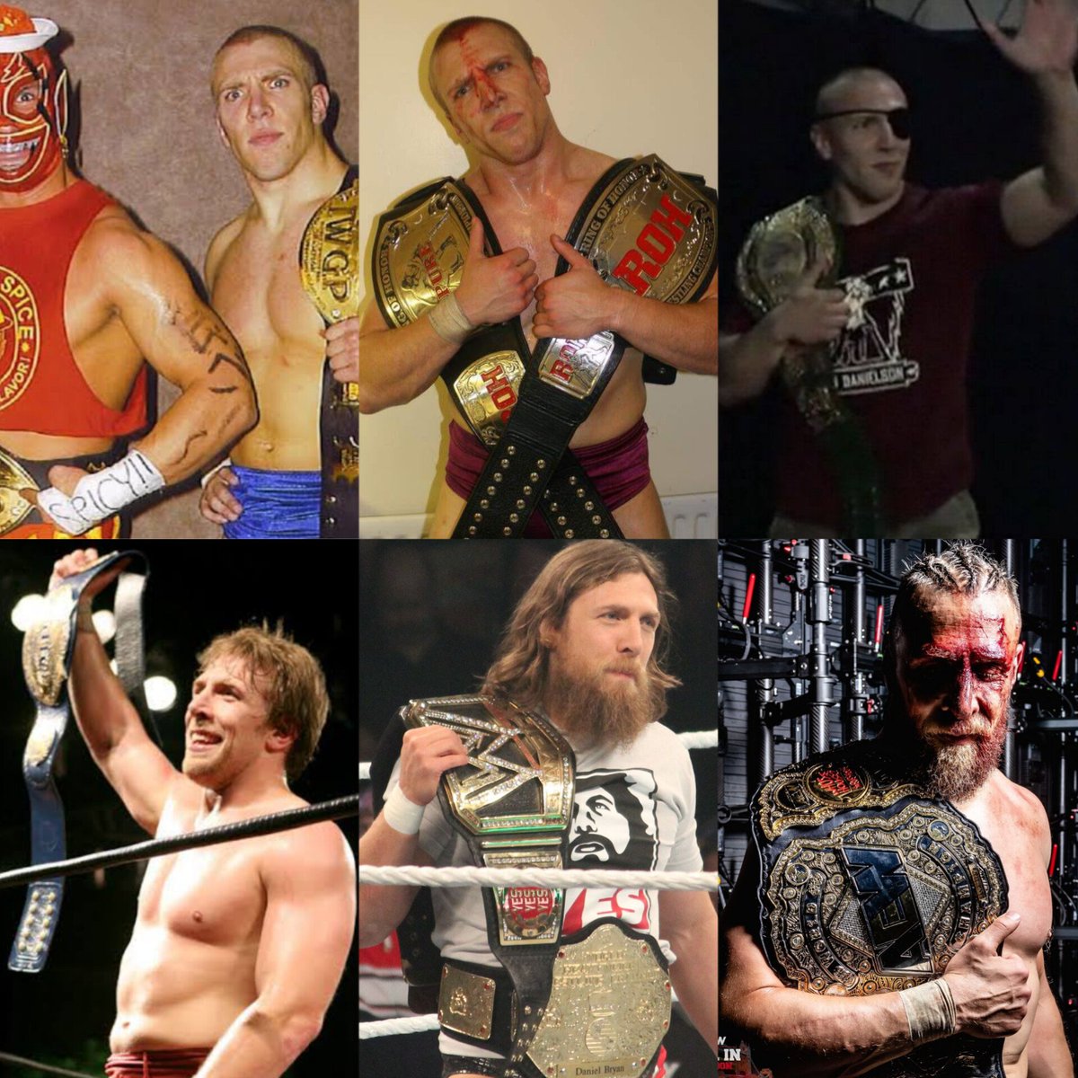 Bryan Danielson's major titles: 2004: IWGP Jr. Heavyweight Tag Team  Champion 2005-06: ROH World/Pure Champion 2007-08/09: PWG World Champion  2008: GHC Jr. Heavyweight Champion 2012/2013/2014/2018-19: WWE World  Heavyweight Champion 2024: AEW World, image size:1200x1200