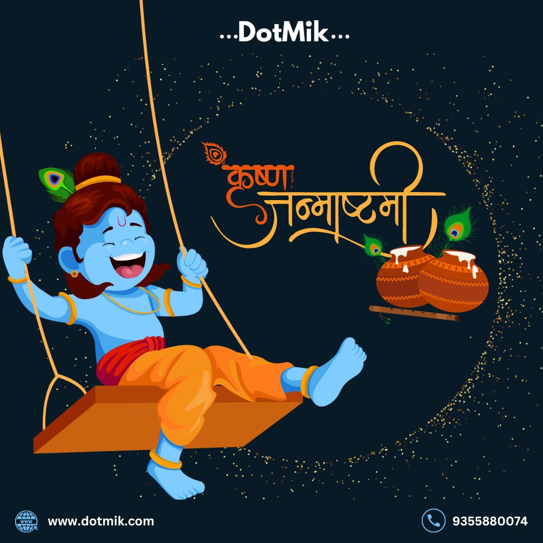 DotMikSoftware's tweet image. 🌟🙏 Happy Krishna Janmashtami from DotMik! 🙏🌟 May the divine presence of Lord Krishna bring peace, joy, and prosperity to your life. Celebrate with love and devotion as we honor the birth of the beloved deity. 🕉️🎉

 #KrishnaJanmashtami #DivineJoy #DotMik #CelebrateKrishna
