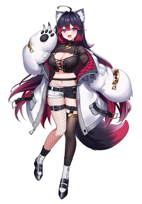 ゆぅらぷっ所属Vtuber「戌宮さゆる」のキービジュアル・三面図です!#いぬみゃーと 