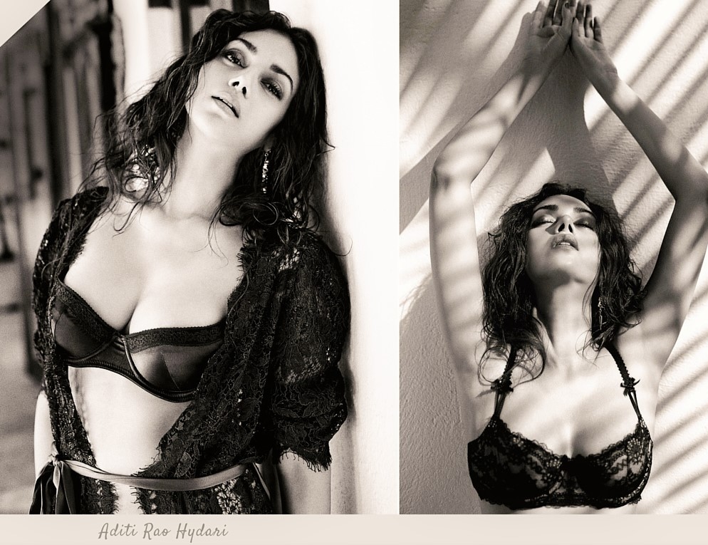 worldofheroines's tweet photo. #AditiRaoHydari posing against a wall  with sultry looks and expressions boldly wearing black classic bikini and an embroidered sheer.

Photos: https://t.co/cAgUTXirGF https://t.co/NoQczhd3sJ