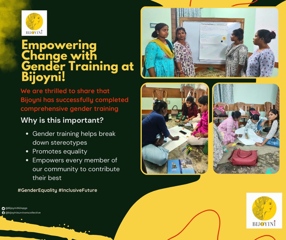 Thrilled to share that Bijoyni completed vital gender training! 🌟 This equips our team to tackle gender issues, promote inclusivity, and foster a supportive environment. Empowering change for an #InclusiveFuture!

#GenderEquality #BijoyniSurvivorCollective