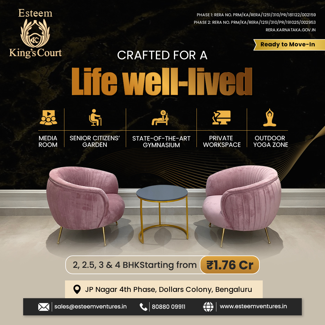 esteem_ventures's tweet photo. Amenities designed for every chapter.
Esteem King's Court caters to every member of your family!👨‍👩‍👧

Relax in the media room, find serenity in the senior citizen's garden, or stay active in the well-equipped gym.🎯

#EsteemVentures #EsteemKingsCourt #LiveLifeKingSize #LuxuryLiving https://t.co/Q5JIzb5XIb