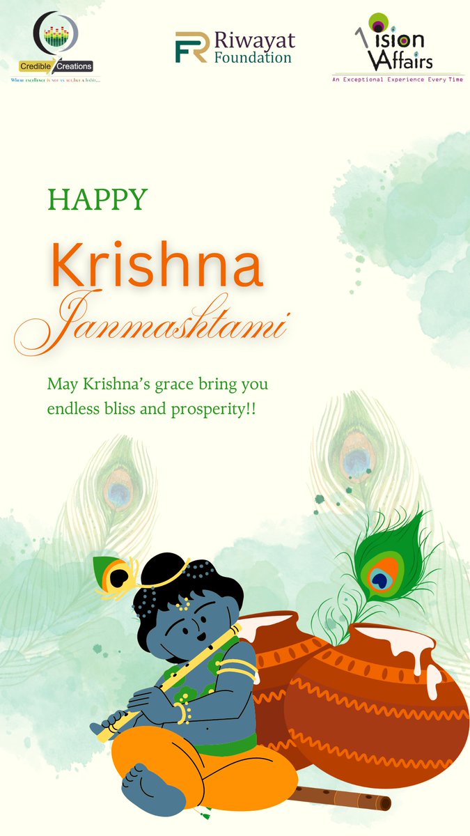 reet_official's tweet photo. With the blessings of Lord Krishna, may you find the path of eternal happiness this Janmashtami!!
Hare Krishna🙏
#JanmashtamiWishes https://t.co/yaXtV1zaDc