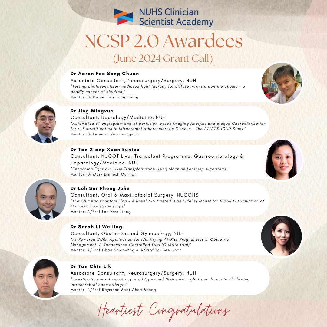 Roger Foo (@rsyf2) on Twitter photo Our campus uses the NCSP award (NUHS Clinician Scientist Programme) to pump-prime young clinicians on their early career journey towards academia. So exciting to see the faces come through round on round <a href="/NUSMedicine/">Yong Loo Lin School of Medicine</a> <a href="/NUSResearch/">NUS Research</a> Our campus uses the NCSP award (NUHS Clinician Scientist Programme) to pump-prime young clinicians on their early career journey towards academia. So exciting to see the faces come through round on round <a href="/NUSMedicine/">Yong Loo Lin School of Medicine</a> <a href="/NUSResearch/">NUS Research</a>