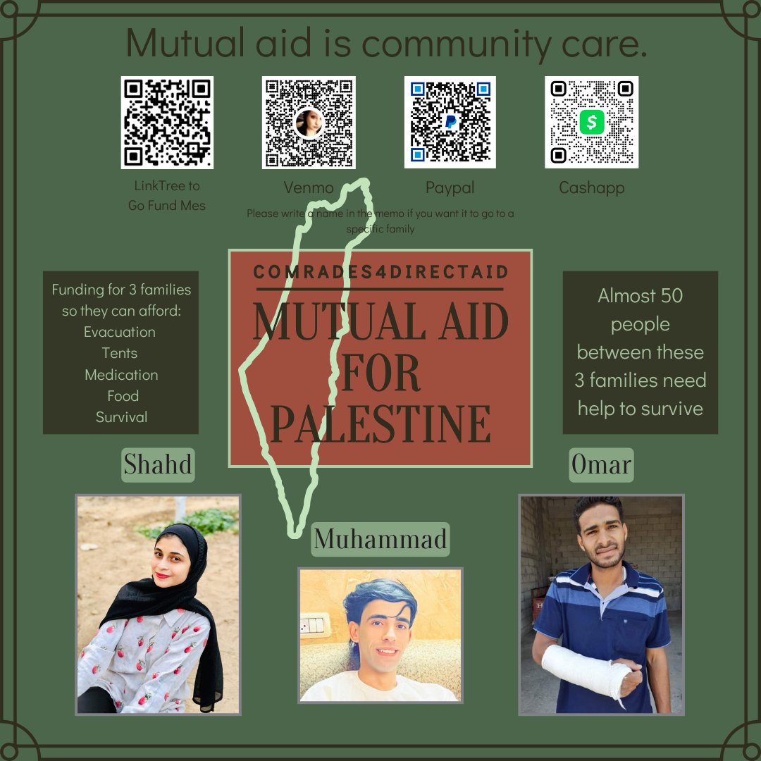 gothfeminist's tweet photo. @savagegrease hi i know you follow me on insta so youre prolly tired of seeing this BUT I hope youve been well. I hope you dont mind my posting. I have 3 dear friends in Palestine that really need help. So I'm tagging out of desperation but no pressure
https://t.co/rVGiXzmDEf https://t.co/APGbLdt3in