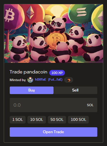 DigDefi's tweet image. Testing the new InstaPump Platform and launching my first memecoin. The #PandaCoin - it's brand new 🍼, if you one to make part of this history, the chapter one starts today.🐼

Go to Instampump website, do your pandacoin trade and earn 100XP - any value.
instapump.fun/trading/Hps1sd…