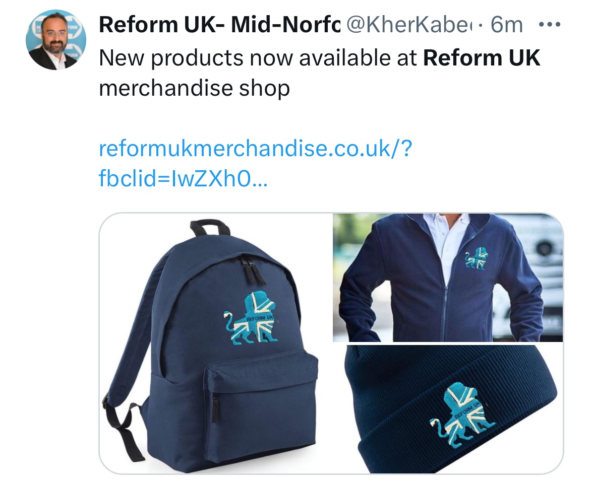 Wait a minute… 

What have Reform UK done to OUR FLAG?