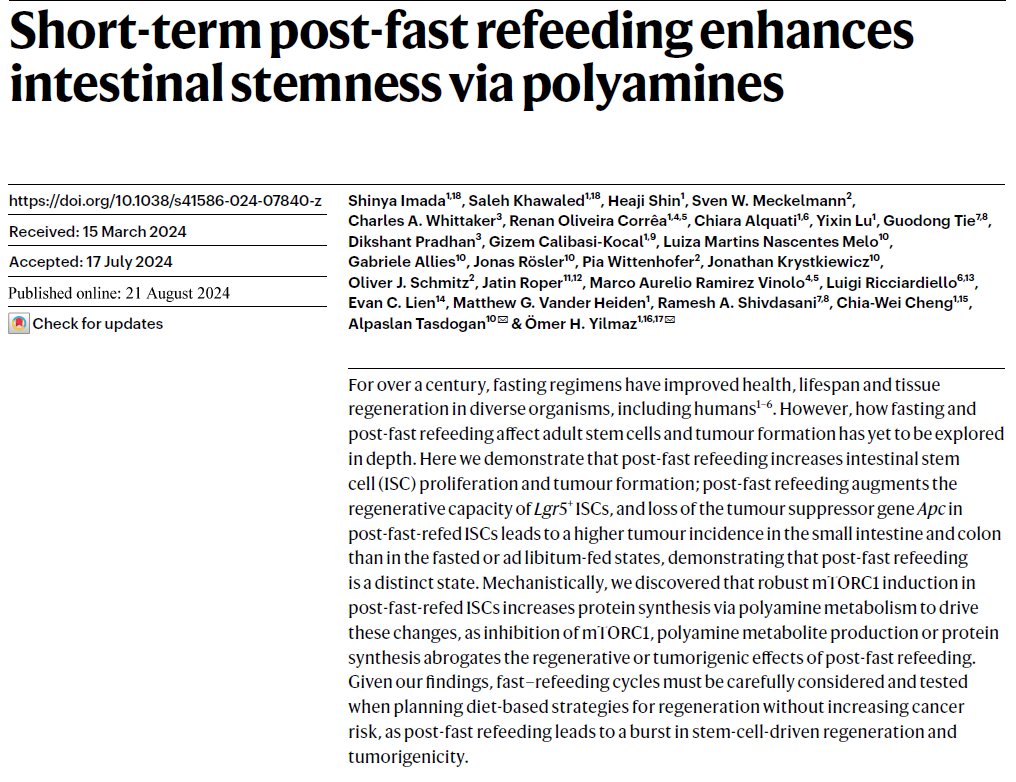ICMR_NIPCR's tweet photo. #Fasting enhances intestinal stem cell function, but fast-breaking should be done with a careful diet plan - Show a #Mice study in @Nature.
https://t.co/uTZ9zgH8fl
#Janmashtami #fasting #Diet #AnimalModels #Upwas #IndianTradition #Indian_Tradition #Vrat https://t.co/HT7ufkLhsy