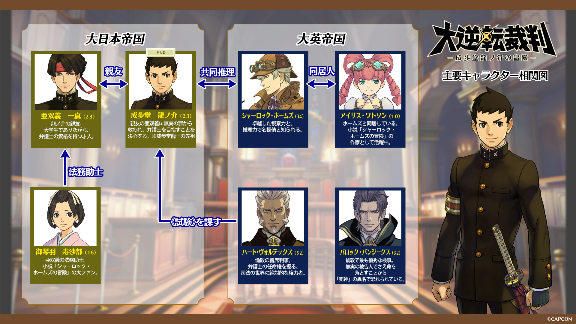 大逆転裁判　成歩堂龍ノ介＆亜双義一真＆バロック・バンジークス　ボールペン イーカプコン |【単曲】大逆転裁判 -成歩堂龍ノ介の冒險- 劇伴