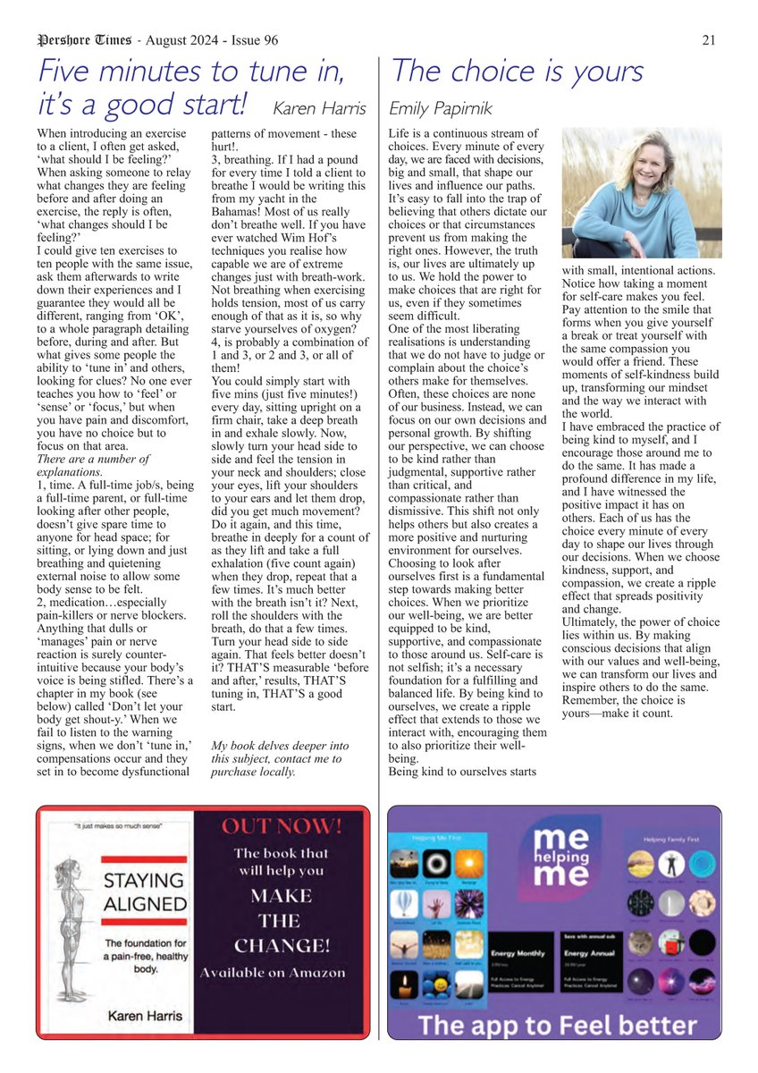 pershoretimes.com 🌐 Page 21 >>> Five minutes to tune in, it’s a good start! by Karen Harris and The choice is yours by Emily Papirnik 📝 🙏 🗞️ #PershoreTimes #pershore #worcestershire #newspaper
