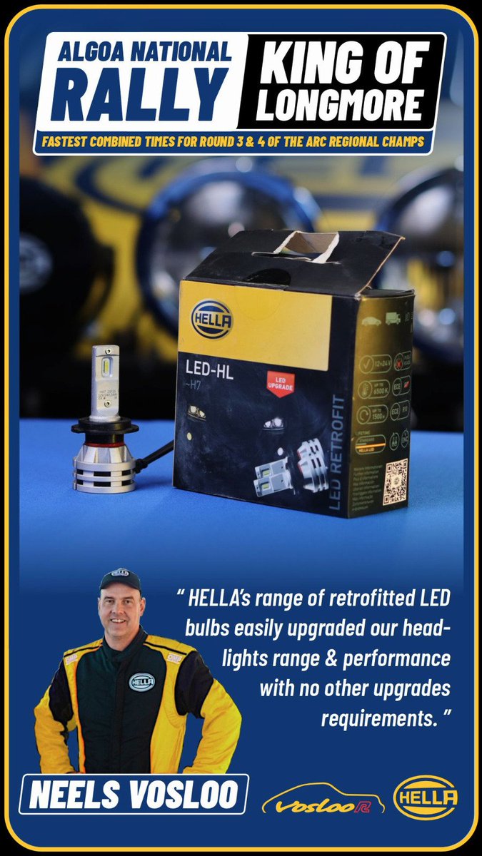Vosloo_R's tweet photo. We use #Hella #retrofit #ledbulbs to upgrade our #VWPolo  headlights for the extreme conditions we encounter in night #rallying. They have a big range of retrofit LED bulbs to fit your car as well!

#VoslooR https://t.co/RjngVikmBn