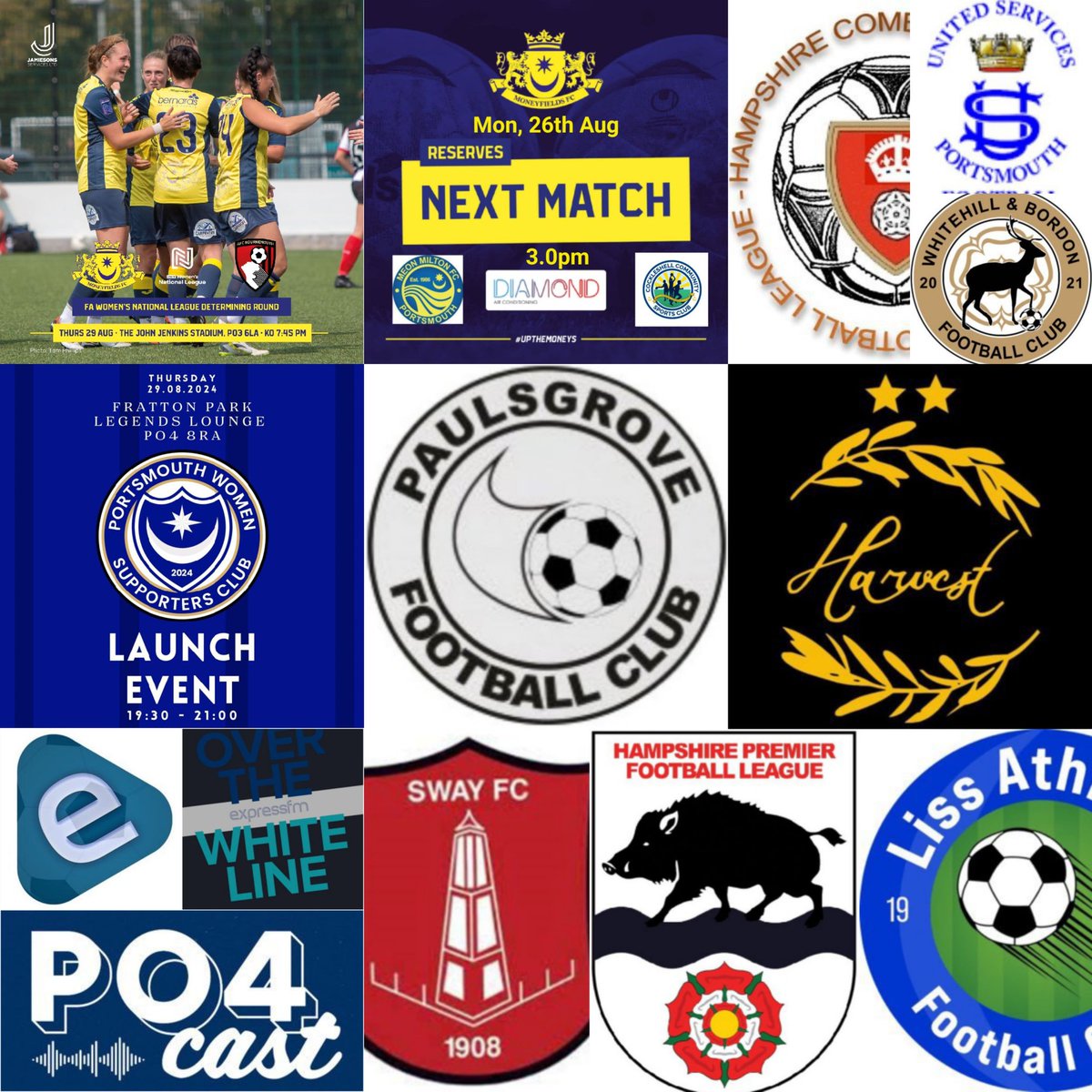 Pompey_Football's tweet photo. β½οΈ This Week β½οΈ
Mon: @FCMeonMilton v @MoneysFCRes
@PaulsgroveFC (a)
#MNFH 6pm
Tue: @FcHarvest (h)
@usportsmouthfc #Res (h)π
Wed: #OTWL on @ExpressFM
Thu: @MoneysFCWomen (h)π
@PompeyWomenSC #LaunchAtFratton 7.30pm
@PO4cast
Fri: @PompeyOnExpress #FNFH
#enjoyAll π https://t.co/AnY0Ot9SHB