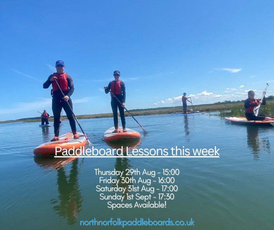 Paddle Board lessons this coming week in Burnham Overy Staithe